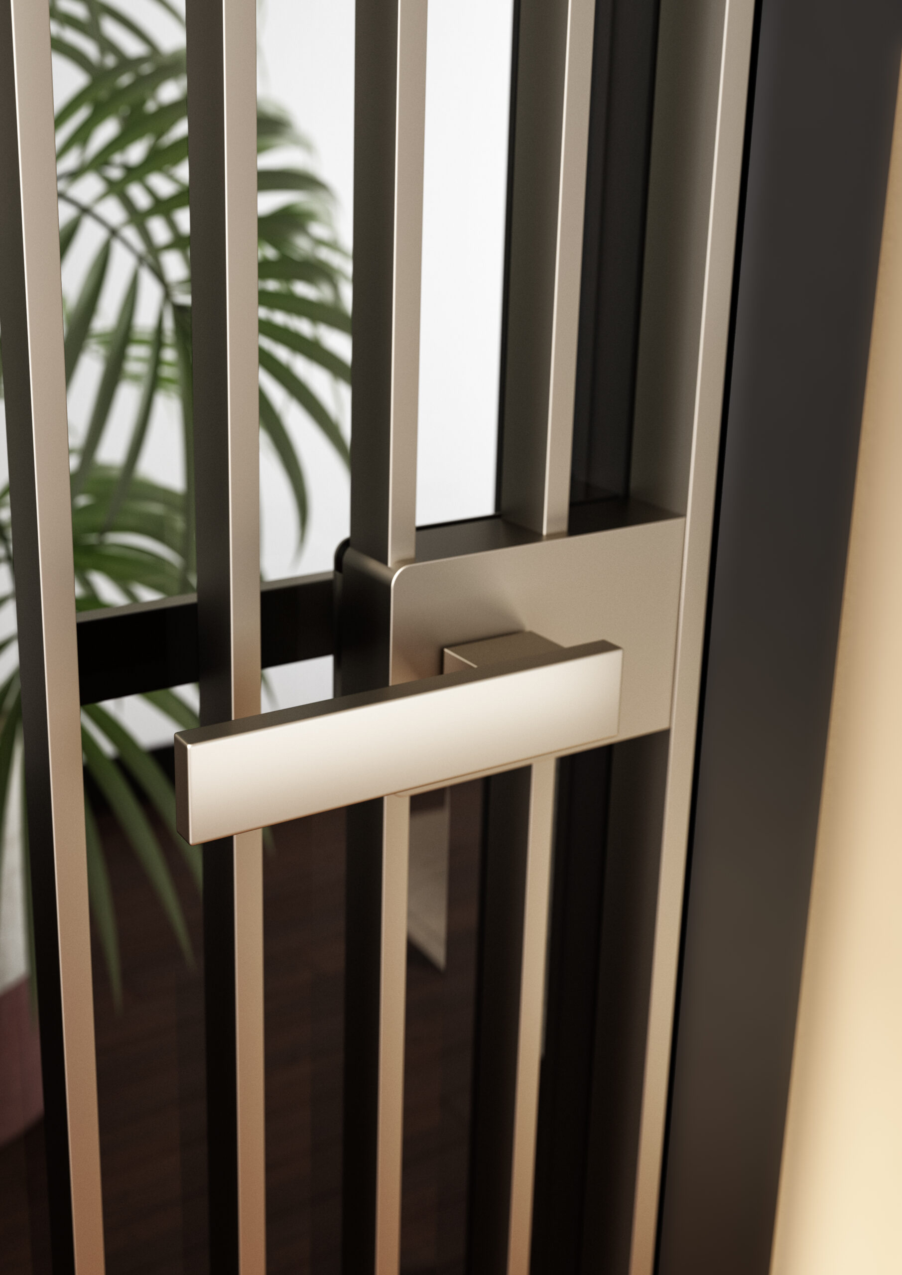 ALBED_BATTCC_STP45_RI-TRAIT-8B_product_door_champagne_profile_fume_glass_handle_detail